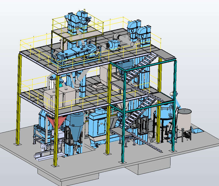 SZLH350 feed pellet line layout drawing